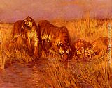 Arthur Wardle Canvas Paintings - The Tiger Pool